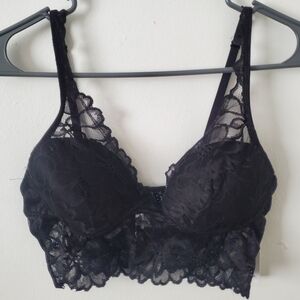 Refuge Black Lace Bra with Adjustable Straps